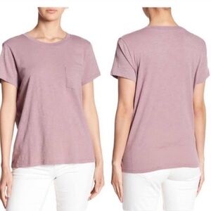 New Madewell Pocket Cotton Tee Crewneck Short Sleeve Top in Fig